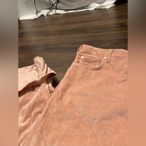 PILCRO The Scotty Cuffed High-Rise Straight-Leg Jeans Corduroy Dusty Rose Sz 30 - Picture 6 of 15